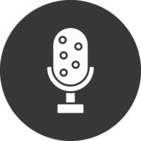icône inversée de glyphe de microphone vecteur