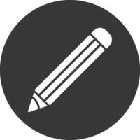 icône inversée de glyphe de crayon vecteur