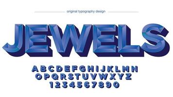 biseau métallique bleu typographie de luxe 3d vecteur