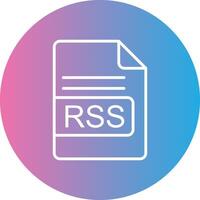 rss fichier format ligne pente cercle icône vecteur