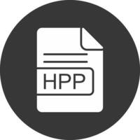 hpp fichier format glyphe inversé icône vecteur