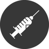 icône inversée de glyphe de seringue vecteur