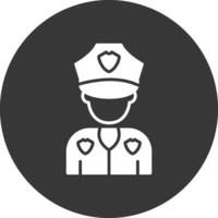 icône inversée de glyphe de policier vecteur