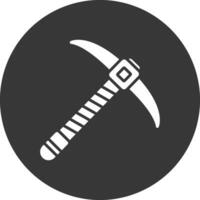 icône inversée de glyphe de pioche vecteur