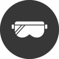 sécurité des lunettes glyphe inversé icône vecteur