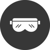 sécurité des lunettes glyphe inversé icône vecteur