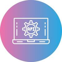 Logiciel application ligne pente cercle icône vecteur