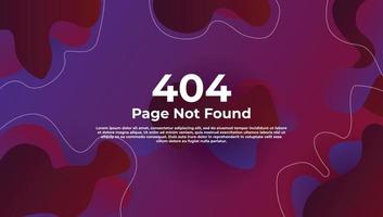 erreur de conception d'arrière-plan 404, page non trouvée texte. modèle de dégradé mignon, bannière ou page de site Web