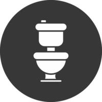 icône inversée de glyphe de toilette vecteur