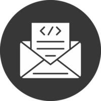 icône inversée de glyphe d'enveloppe vecteur