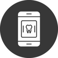 médical app glyphe inversé icône vecteur