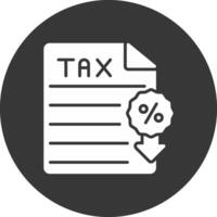 impôt glyphe inversé icône vecteur