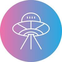 extraterrestre vaisseau spatial ligne pente cercle icône vecteur
