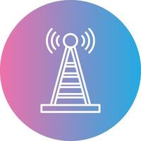 radio la tour ligne pente cercle icône vecteur