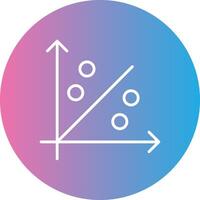 dispersion graphique ligne pente cercle icône vecteur