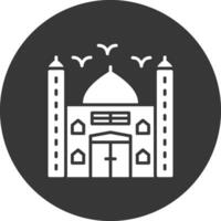 icône inversée de glyphe de mosquée vecteur