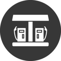 icône inversée de glyphe de station-service vecteur