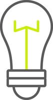 icône de deux couleurs de ligne d'ampoule vecteur