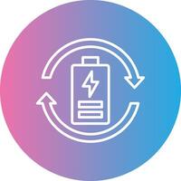 éco batterie ligne pente cercle icône vecteur