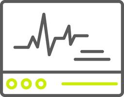 ecg moniteur ligne deux Couleur icône vecteur