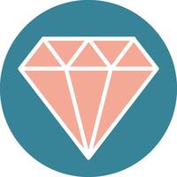 icône de deux couleurs de glyphe de diamant vecteur