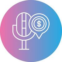la finance Podcast ligne pente cercle icône vecteur