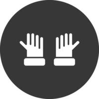 icône inversée de glyphe de gants vecteur
