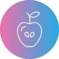 Pomme ligne pente cercle icône vecteur