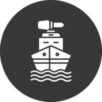 icône inversée de glyphe de bateau vecteur