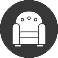 fauteuil glyphe inversé icône vecteur