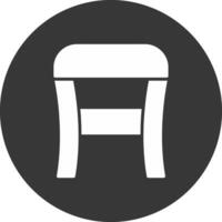 icône inversée de glyphe de tabouret vecteur