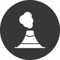 icône inversée de glyphe de volcan vecteur