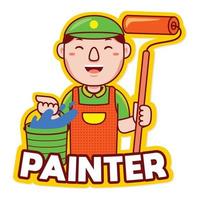 logo de profession de peintre vecteur