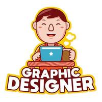 logo de profession de graphiste vecteur