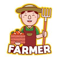 logo de profession d'agriculteur vecteur