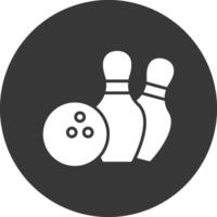 icône inversée de glyphe de bowling vecteur