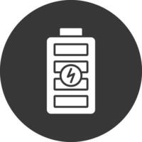icône inversée de glyphe de batterie vecteur