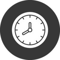 icône inversée de glyphe d'horloge vecteur