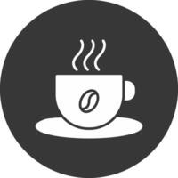 icône inversée de glyphe de tasse de café vecteur