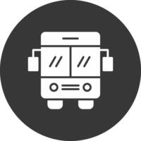 icône inversée de glyphe de bus vecteur