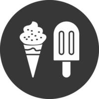 icône inversée de glyphe de crème glacée vecteur