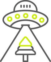 icône de deux couleurs de la ligne ufo vecteur