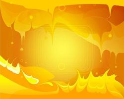 flammes jaunes abstraites et liquide vecteur
