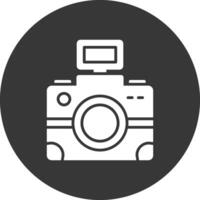 icône inversée de glyphe de photographie vecteur