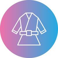 kimono ligne pente cercle icône vecteur