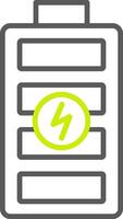 icône de deux couleurs de ligne de batterie vecteur