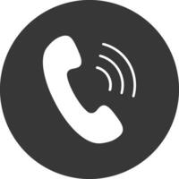 téléphone appel glyphe inversé icône vecteur