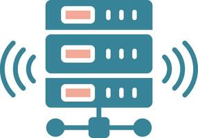 sans fil base de données glyphe deux Couleur icône vecteur