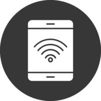 Wifi signal glyphe inversé icône vecteur