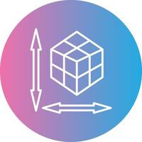 Rubik ligne pente cercle icône vecteur